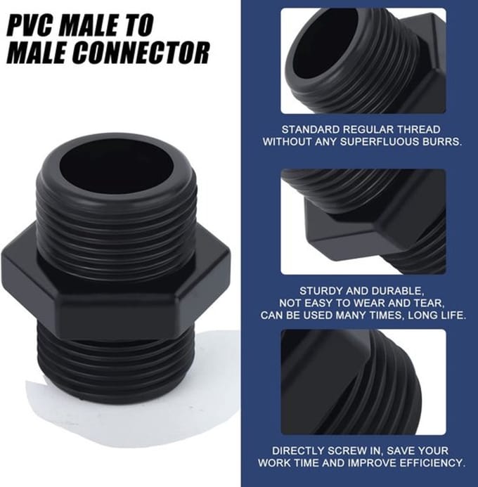 Allecto - 3/4" Connector - PVC Nippel - Duurzaam en