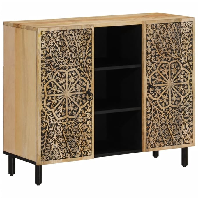 vidaXL - Bijzetkast - 90x33x75 - cm - massief - mangohout