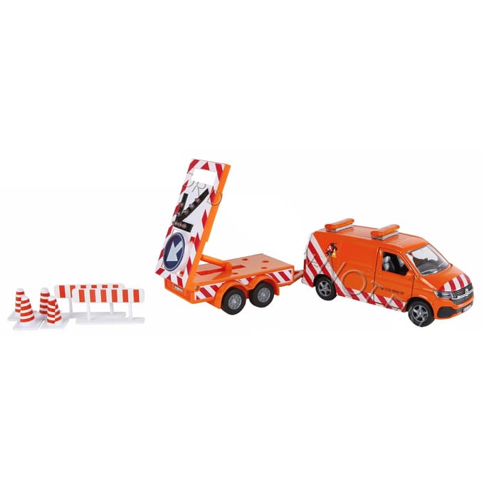 Kids Globe VW Transporter & pijlwagen met licht D/C Voertuigen