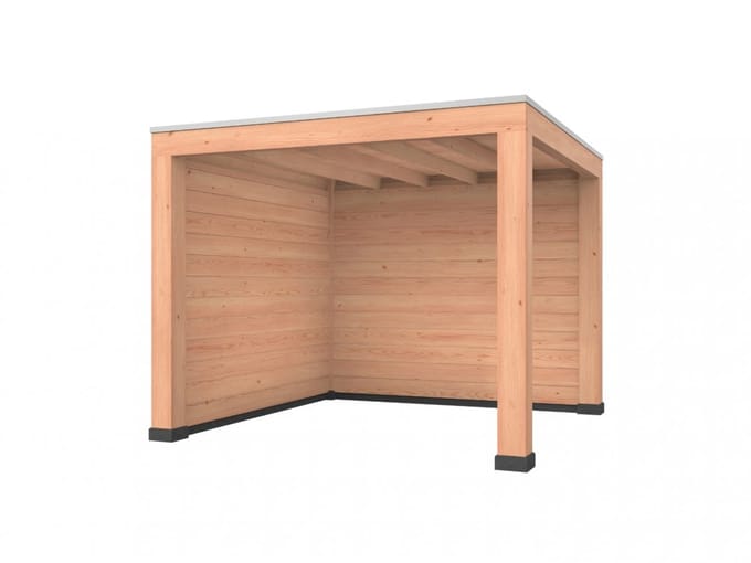 Douglas overkapping, 300 x 300, met achterwand en zijwand, Westwood Modern Basic