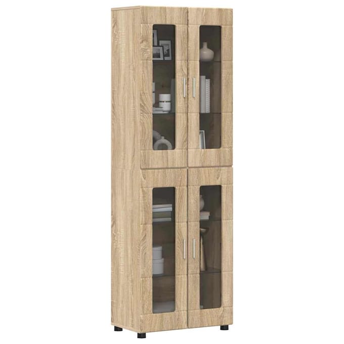 vidaXL - Highboard - FLORIN - 60 - x - 35 - x - 182 - cm - Sonoma - Eik - Bewerkt - hout