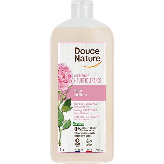 Douce Nature Douchegel hoge tolerantie roos uit Marokko bio 1 Liter