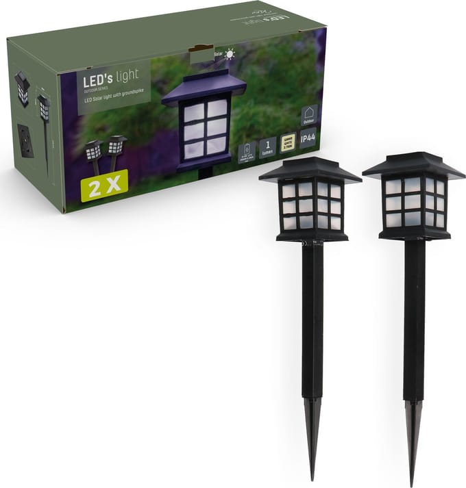 LED's Light Klassieke Tuinlamp op zonne-energie met sensor - Kiev - 2 stuks