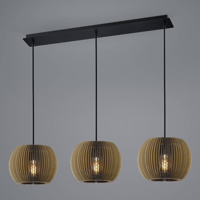 HELL Layer hanglamp van karton, rond, 3-lamps
