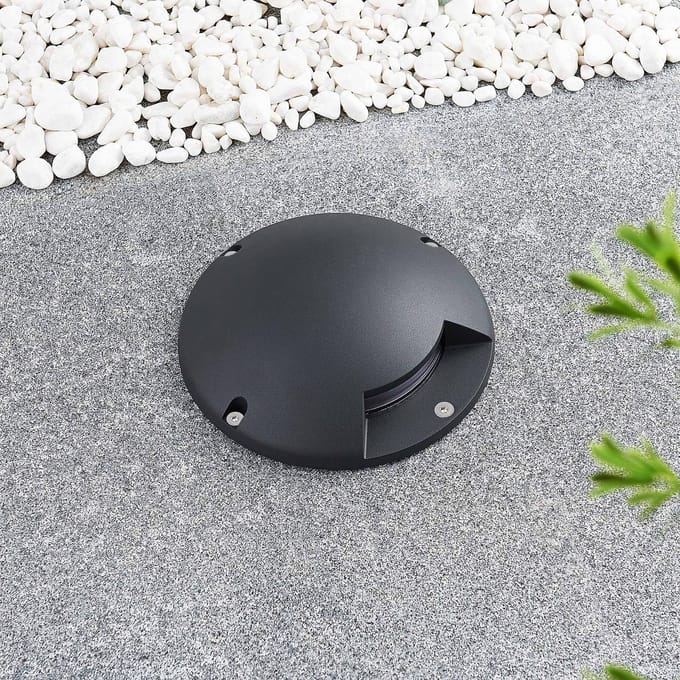 Lindby LED vloerspot Cormac, 1-lamp, Ø 21 cm, IP67