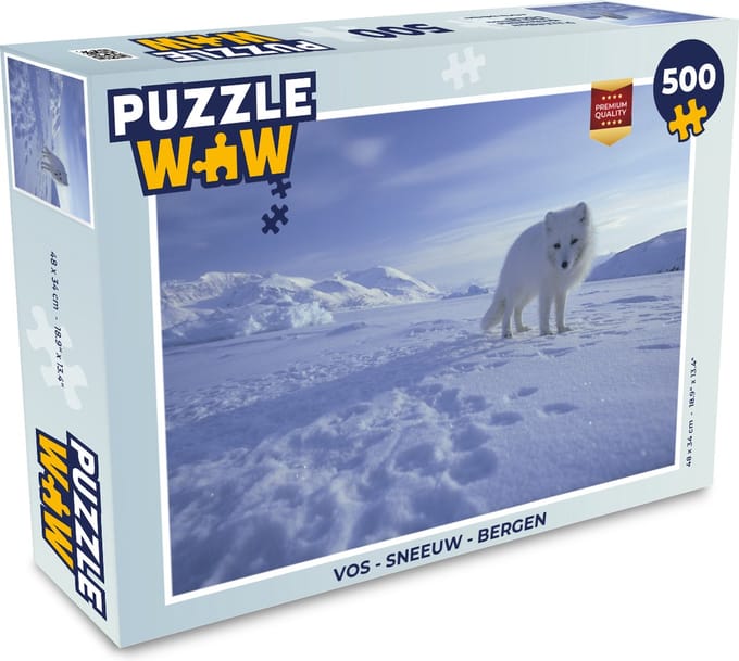 Puzzel Vos - Sneeuw - Bergen - Legpuzzel - Puzzel 500 stukjes