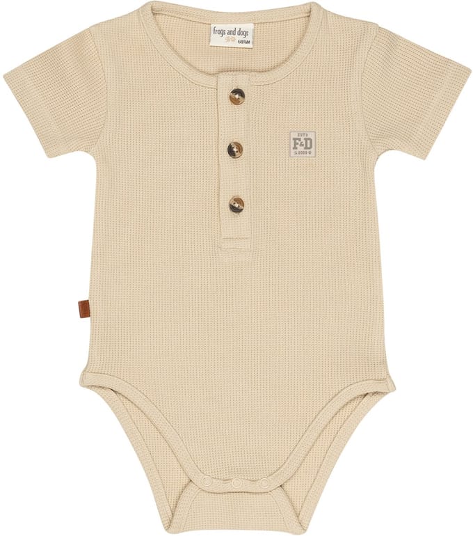 Frogs and Dogs - Wafel Romper | Sand Shell - Katoen - Maat 86