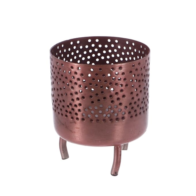Gifts Amsterdam Metalen Theelichthouder Luca 10x8 cm Koper