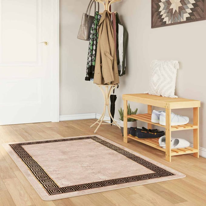vidaXL - Tapijt - Runner - MARSA - Zwart - 80 - x - 100 - cm - Polyester - en - PVC