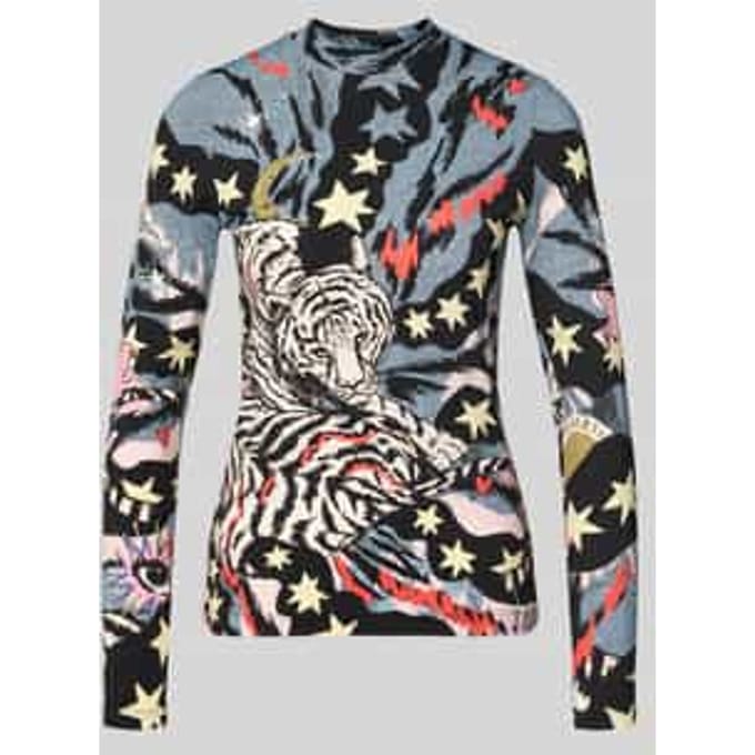 Shirt met lange mouwen in All-over look