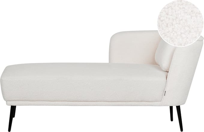 BELIANI ARTHEZE - Chaise longue - Gebroken wit - Rechtszijdig - Bouclé