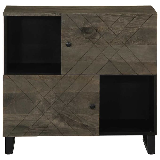 vidaXL - Dressoir - 80x33x75 - cm - massief - mangohout - zwart