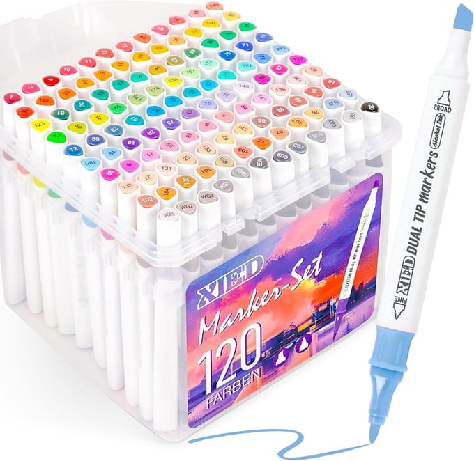 Aquamarkers - Alcohol Markers - Multicolor - Dubbele Punt - Sneldrogend - Voor Kunstenaars en Studenten