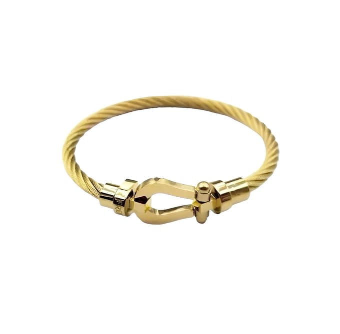 Armband -Draad Goud en Goud- Elegante Armband - Luxe Armband - RVS