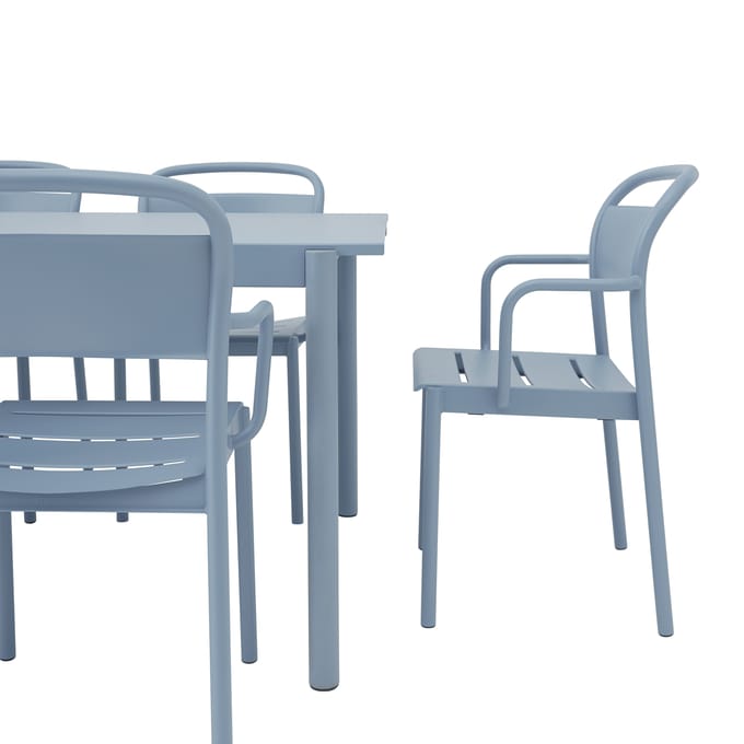 Muuto Linear Steel Armleunstoel - pale blue