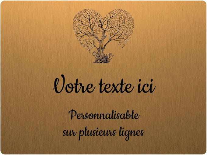 Gegraveerd Grafmonument met Boom Hart Decoratie Zelfklevend 20x15 cm