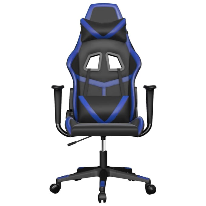 vidaXL - Gamestoel - kunstleer - zwart - en - blauw