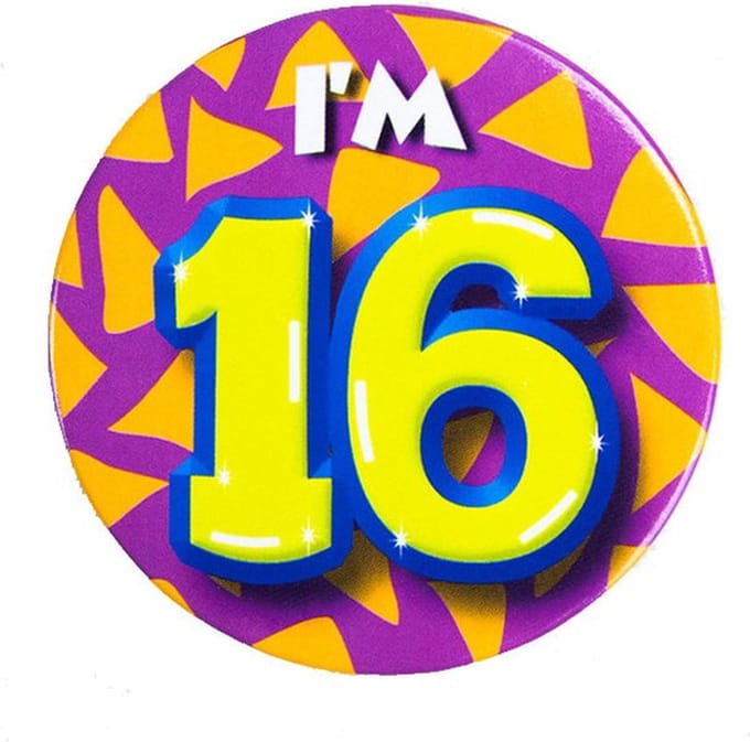 Paper Dreams Button 16 jaar - 55mm
