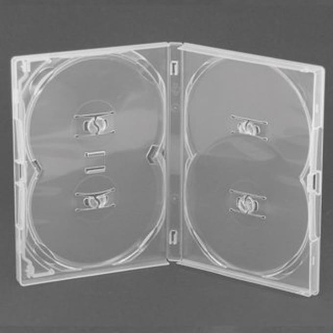 Dailygoods- Dvd Hoes Transparant - Dvd Opbergdoos - Multibox voor 4