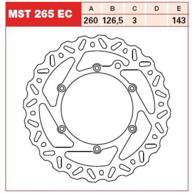 Remschijf TRW MST265, 1 Stuk