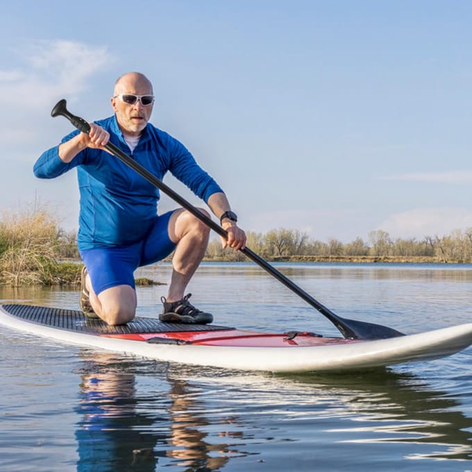 4-delige verstelbare SUP-peddelkajakboot met dubbel doel Stand Up Paddle Board zwart