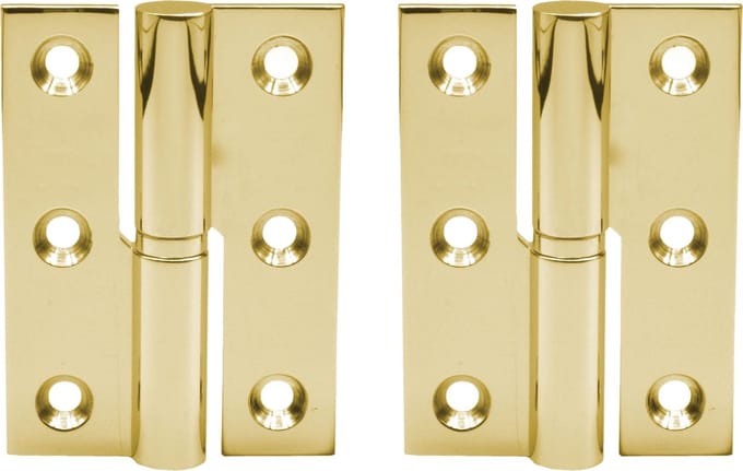 Paumelle - 70x50mm - Messing gepolijst - Rechtsdraaiend - 2 stuks