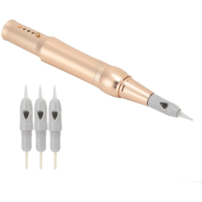 Microblading Pen Semi-Permanente Wenkbrauw Lip Eyeliner Tattoo Machine met Naalden US Plug beige