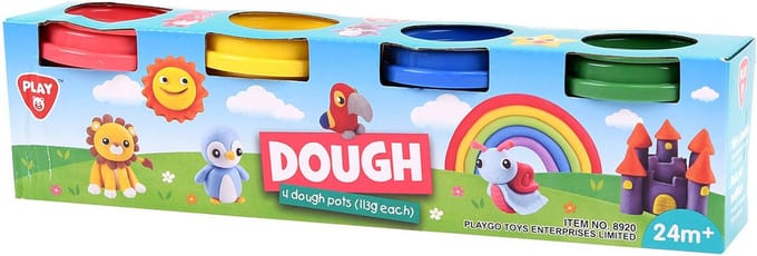 Play klei speelgoed set - 4 kleuren - creatief knutselen - 4x56g.