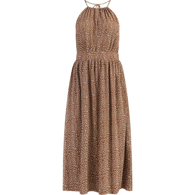 Faina Midi-jurk van chiffon Dames Kameel Wit