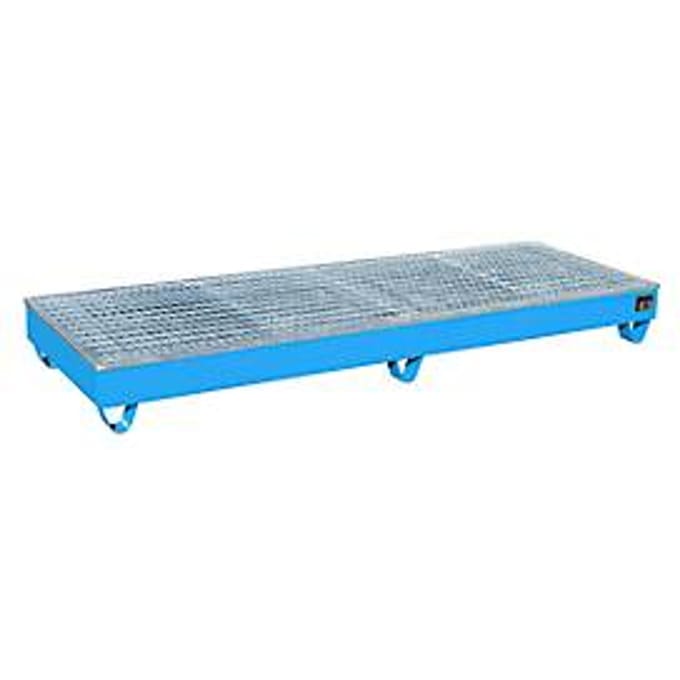 BAUER AW-4/B/PE opvangbak met rooster, 218 l, B 2415 x D 815 x H 255 mm, blauw