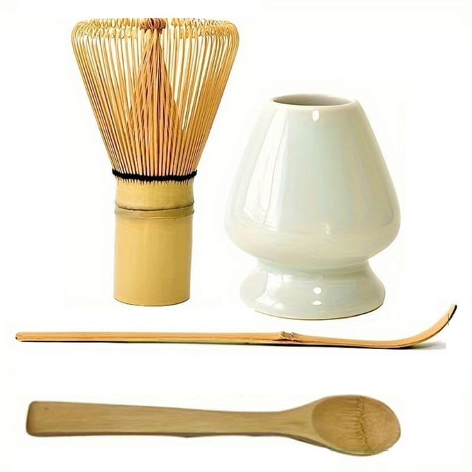 Livano Matcha Set - Starterkit - Klopper - Matcha Thee Set - Matcha Whisk - Wit