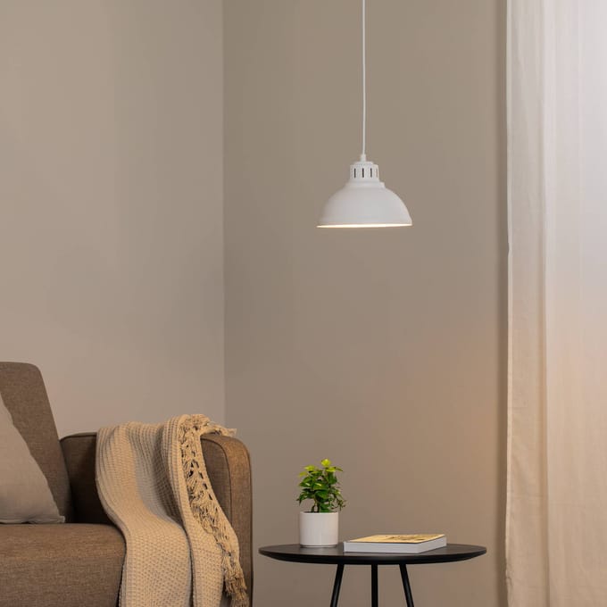 Sven Hanglamp Metaal Wit E27 21cm - Modern Design