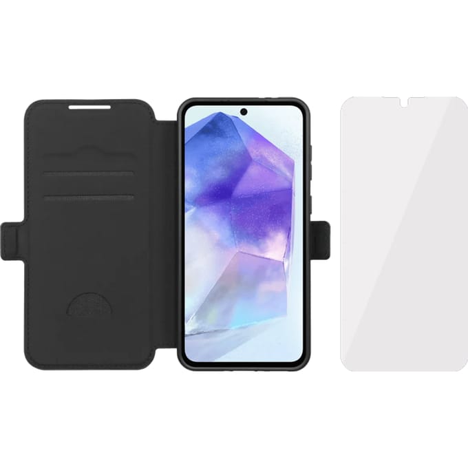 BlueBuilt Samsung Galaxy A56 Book Case Zwart + Screenprotector Glas