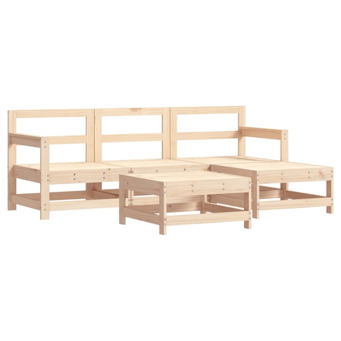 vidaXL - 5-delige - Loungeset - massief - grenenhout