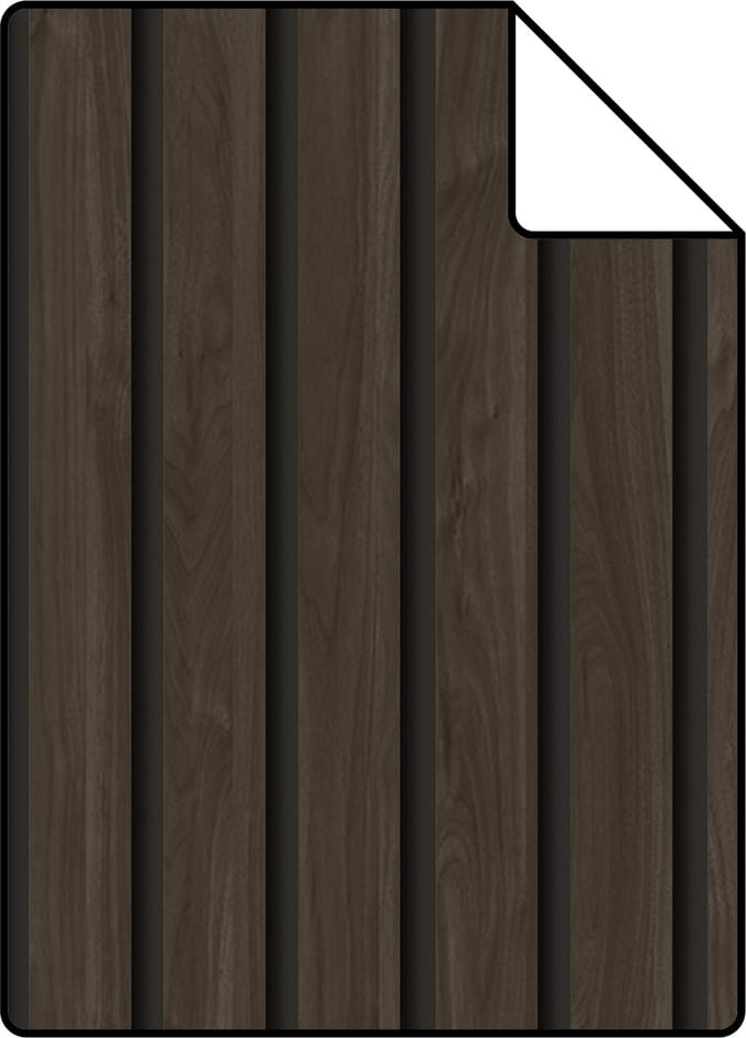 Proefstaal ESTAhome behang houten wandpanelen 3d donkerbruin - 26.5 x 21 cm - 139610-S