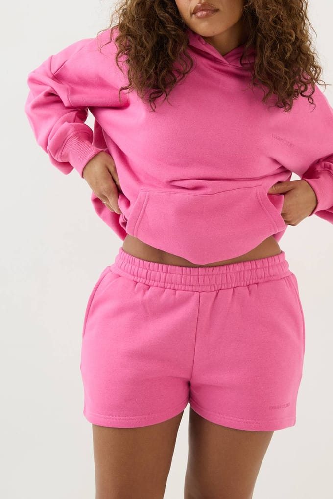 Dames Dsgn Studio Losse Pasvorm Sweat Short | Roze | Maat: Medium