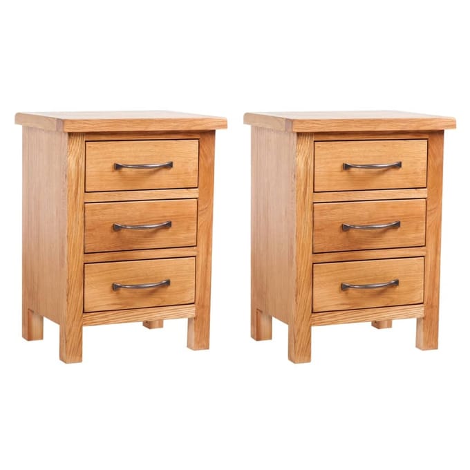 vidaXL - Nachtkastjes - 2 - st - 40x30x54 - cm - massief - eikenhout
