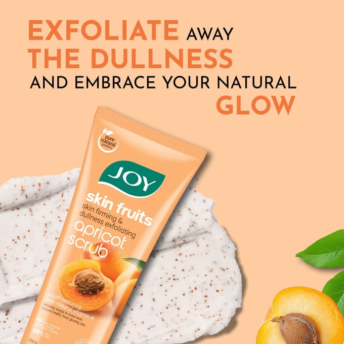 Joy Gommage Visage et Corps Abricot & Noix 200ml Pack de 1 | Exfoliant Anti-Points Noirs Pour une Peau Éclatante white