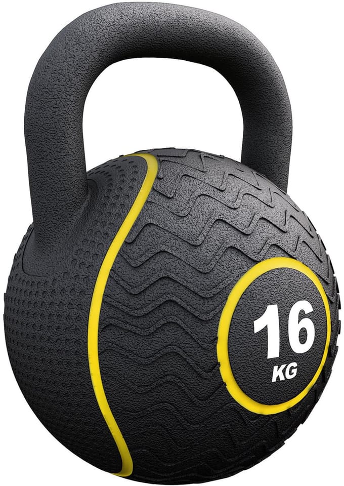Gorilla Sports Kettlebell - Gietijzer - Rubber - Gewicht - Zwart - 16 kg