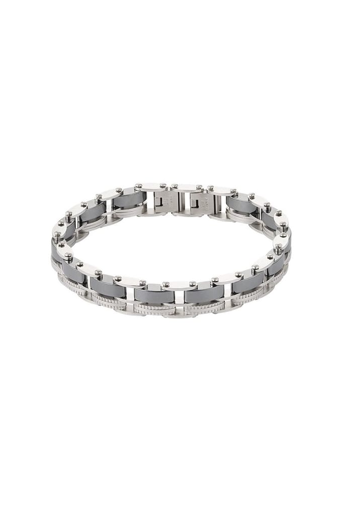 Bijoutheek Armband (Sieraad) Heren Dubbele Schakel Zilver