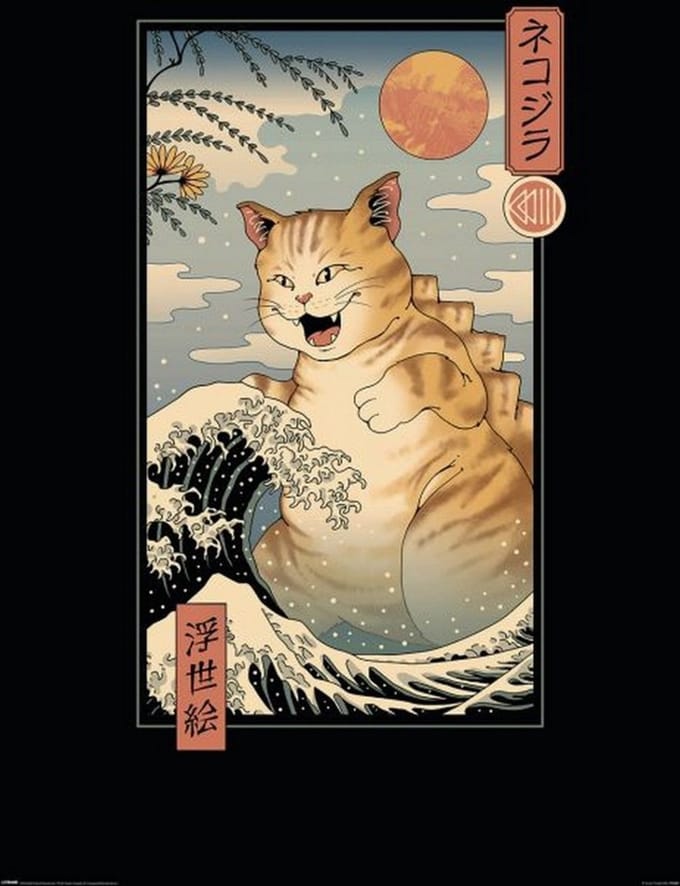 Vincent Trinidad Catzilla Ukiyoe Poster 61x91.5cm