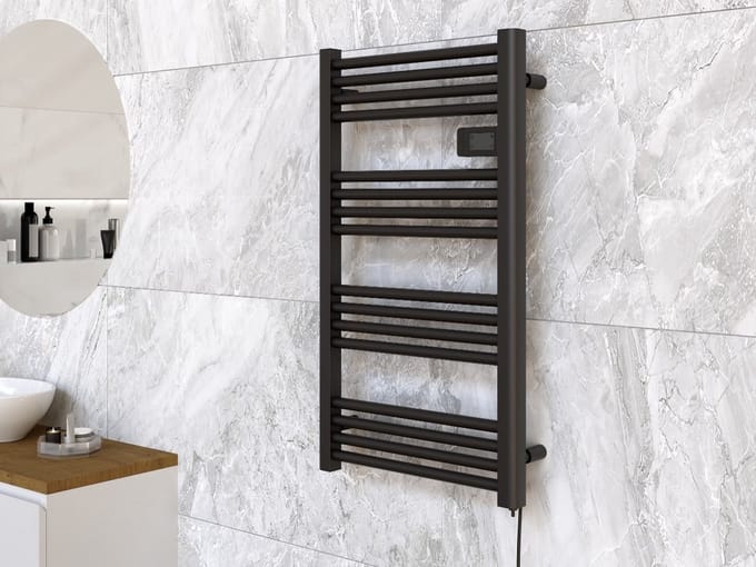 Elektrische Vrijstaande Verwarming Granitan Zwart 500W Radiator Timer 3 Standen