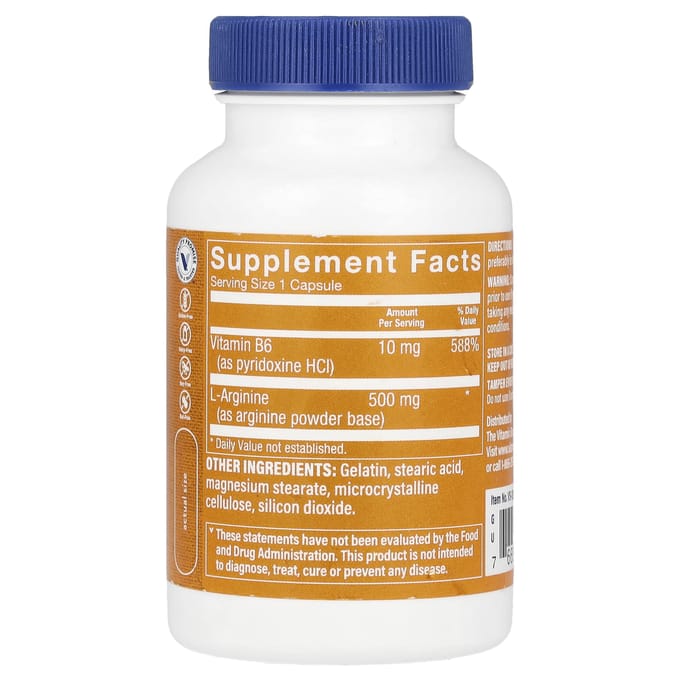 The Vitamin Shoppe, l-arginine, 500 mg, 100 capsules