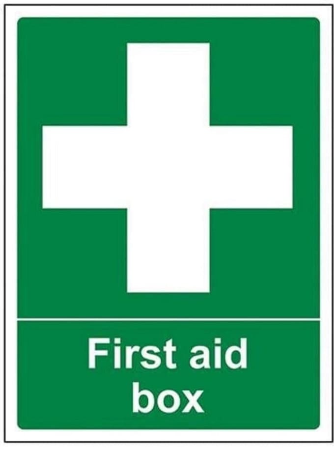 Eerste Aiders Sign - 150mm x 200mm - Zelfklevend Vinyl EHBO-bord