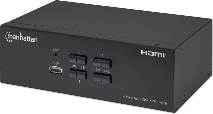 Manhattan 153539 - KVM Switch - Dual HDMI - 4 Computers - 4K Ultra HD