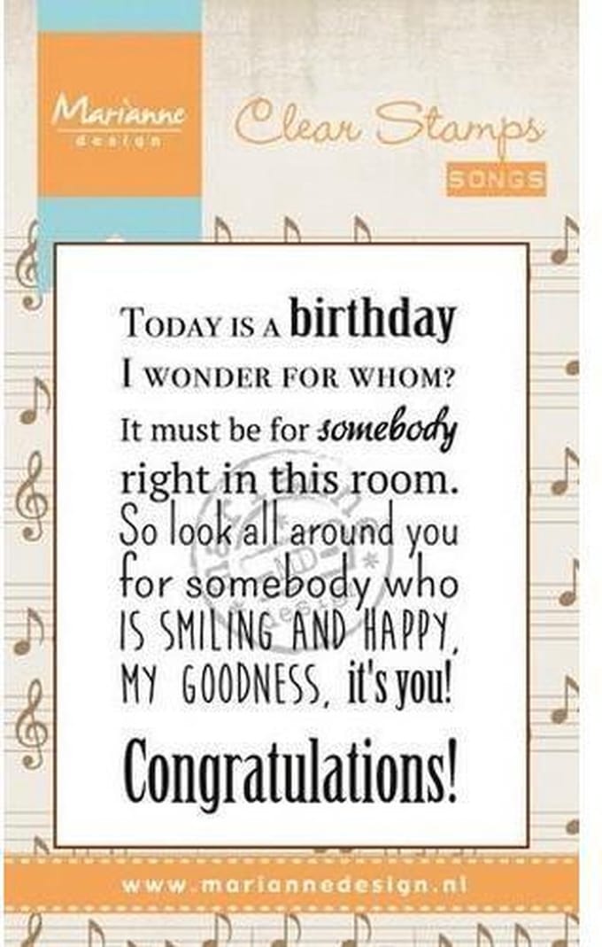 Marianne Design Stempel Song Today is a birthday (EN) CS0965