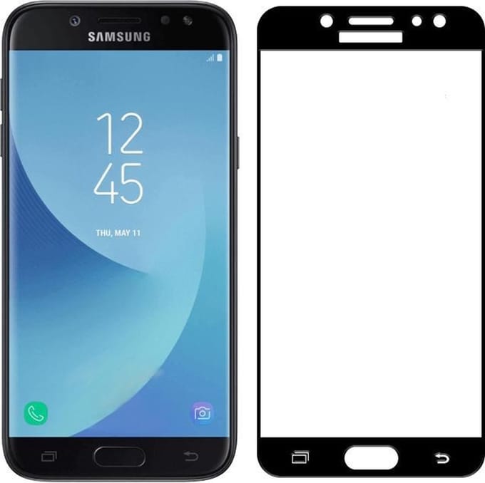 5D Full Cover 9H Full Glue Glass Screen Protector for Galaxy J7 2017 _ Black