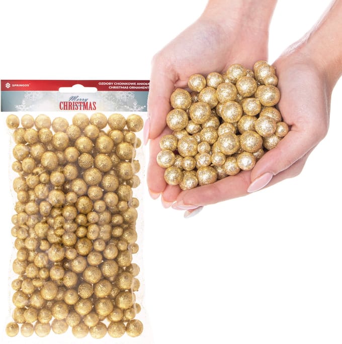 Springos Kerstversiering - Piepschuimballen - Kerst - Kerstboomversiering - Goud - 20 g