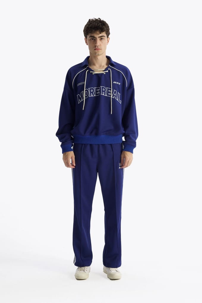 Sweatshirt met trekkoordhals en prints