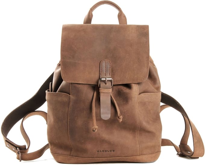 HAROLD'S Leren vrijetijdsrugzak Antic Backpack Nature bruine